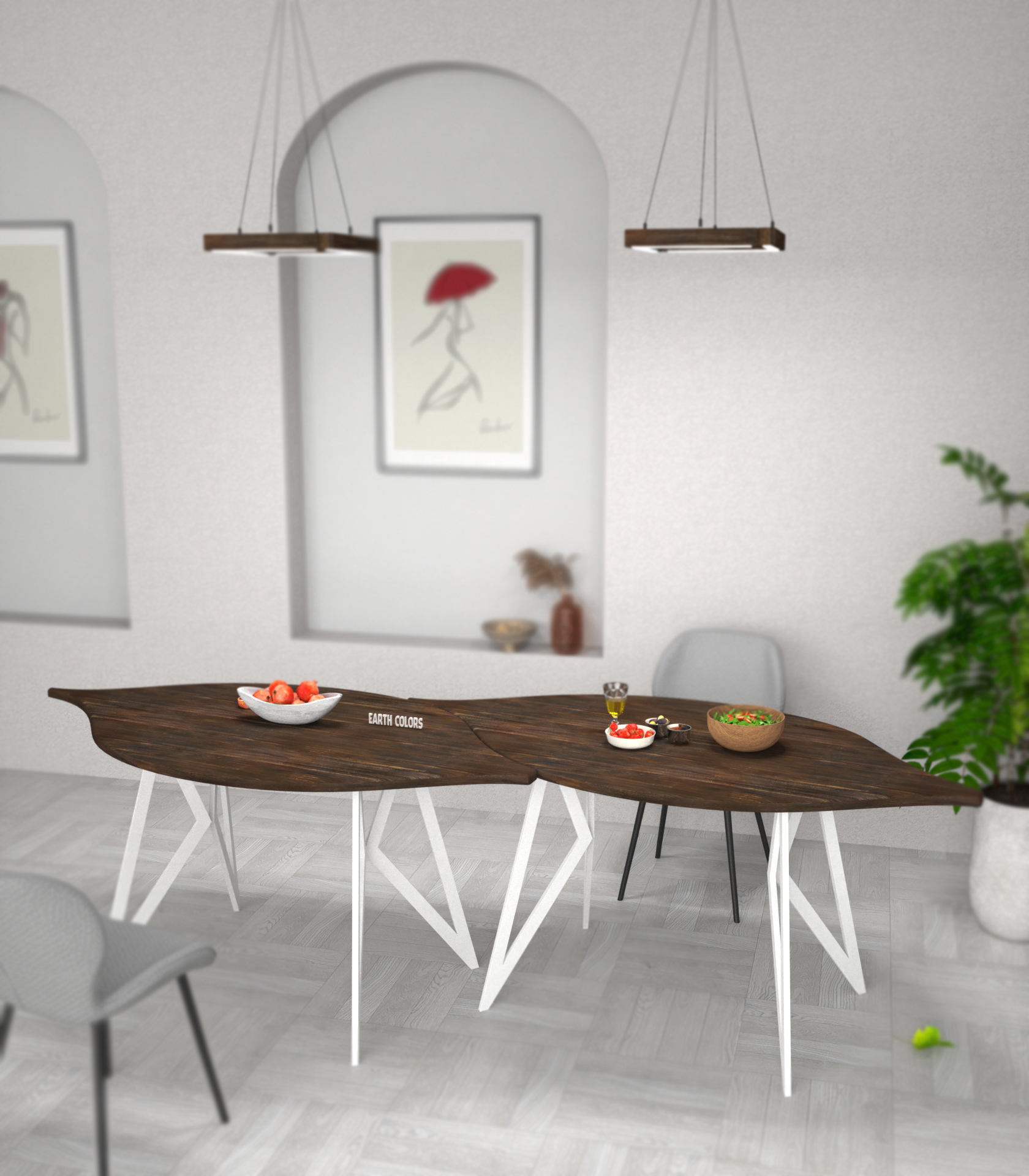 Build your own personal wood and iron dining tables at EARTHCOLORS