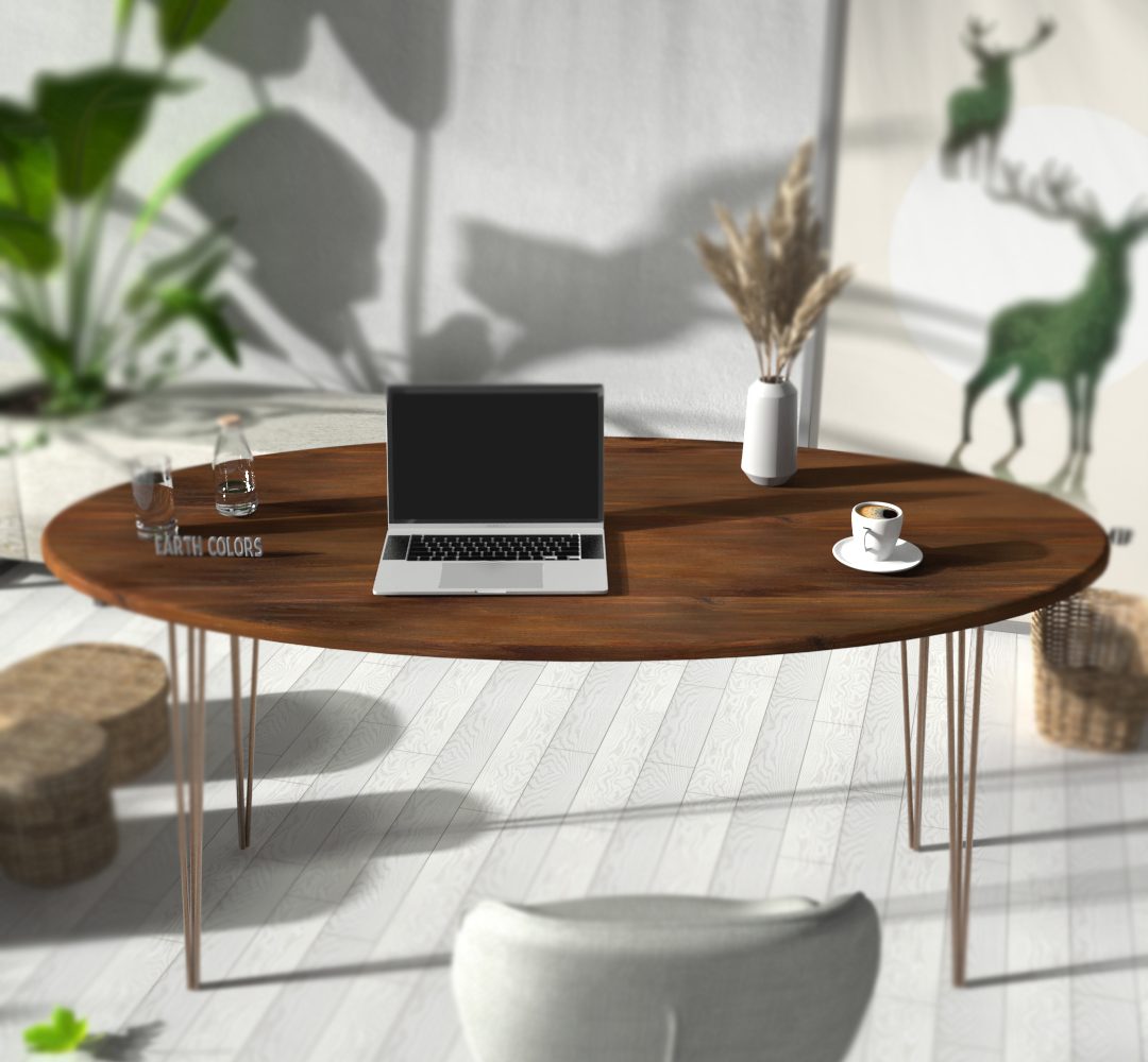 Wood desk for office