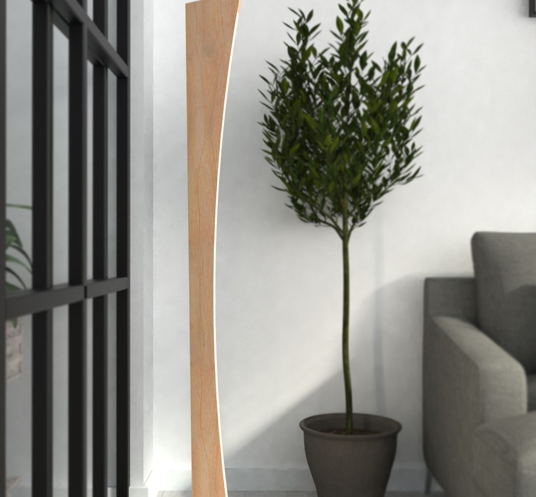 Wooden floor lamp