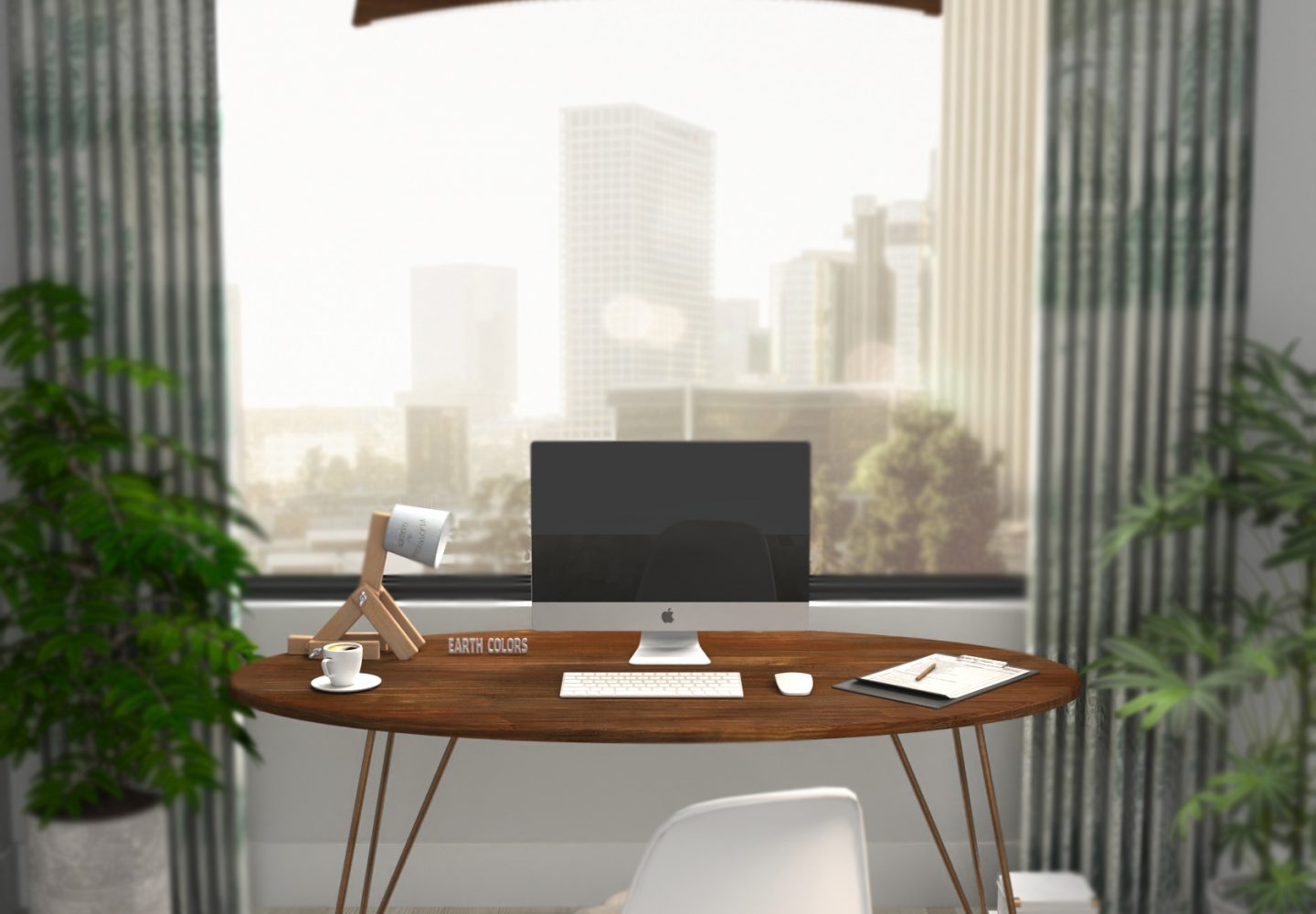 Wooden l shape desk