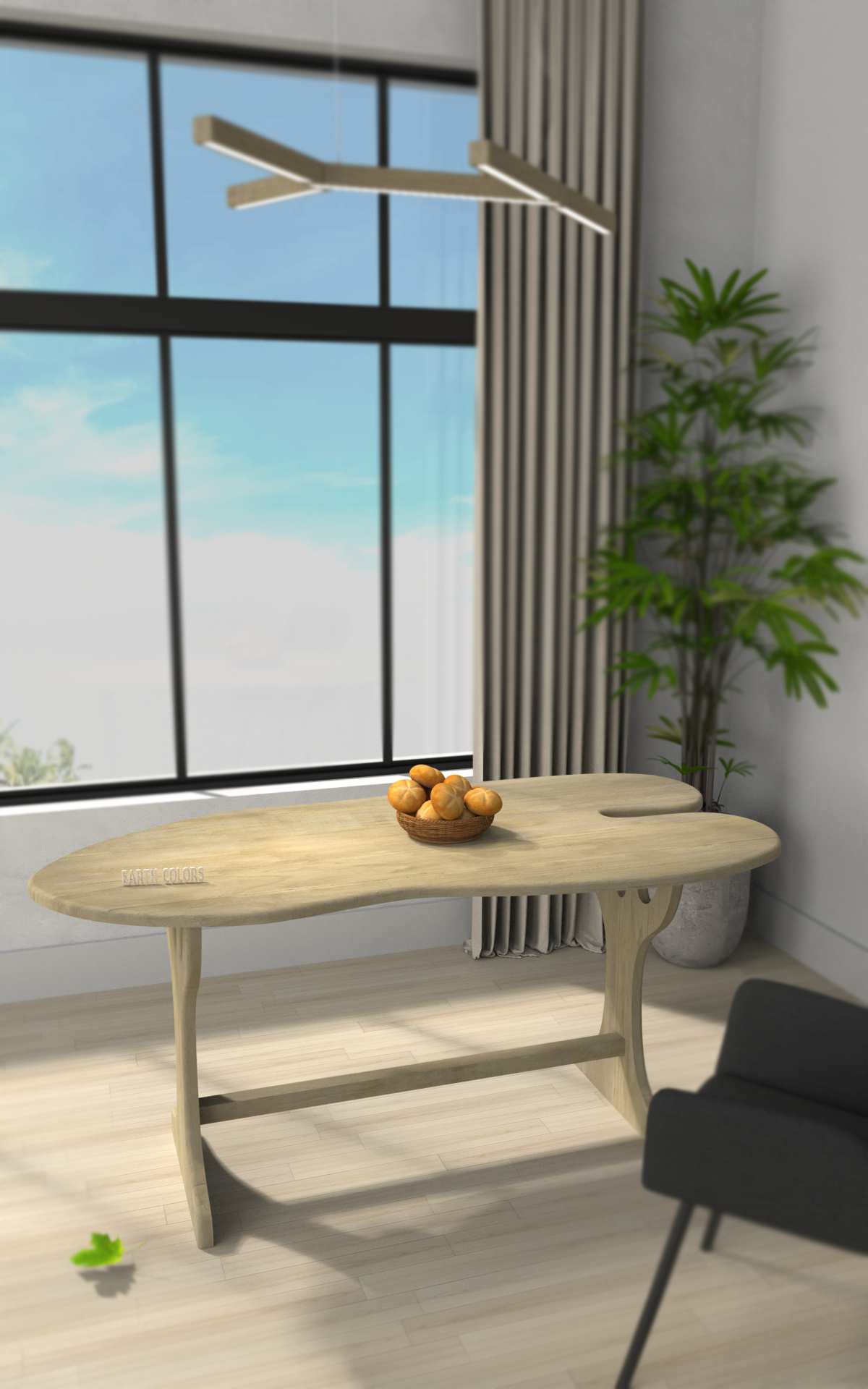Wooden street dining table