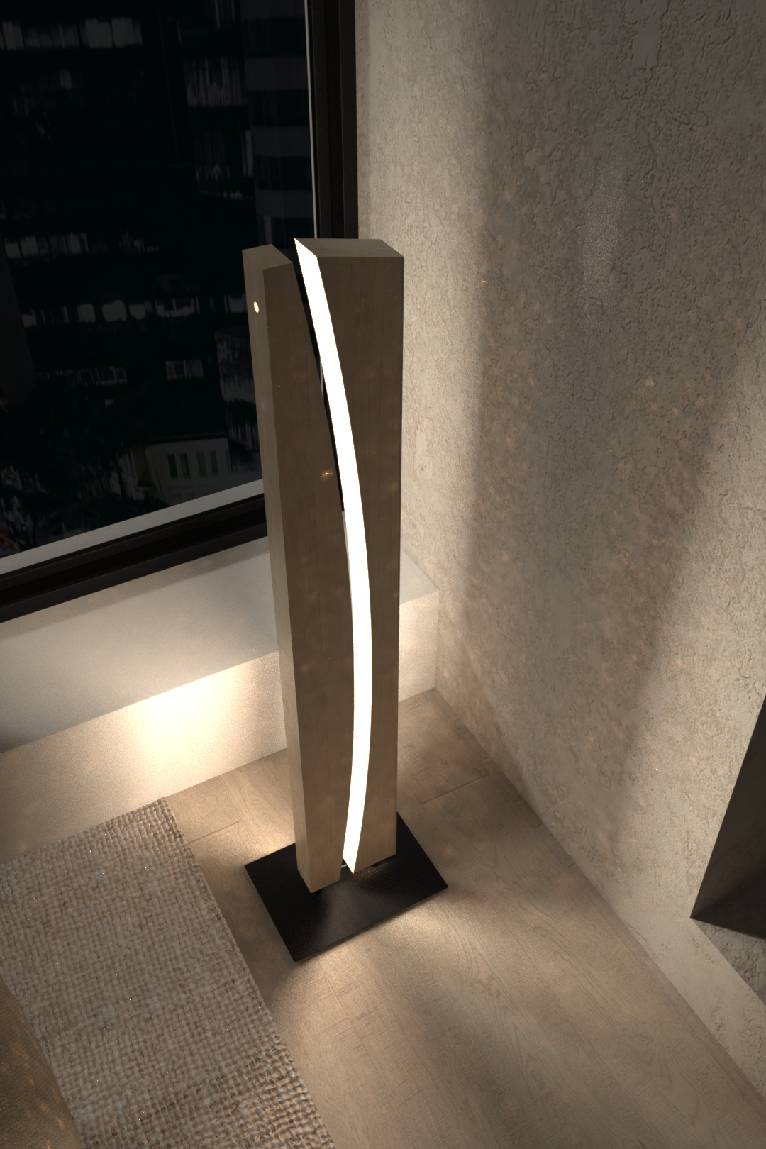 Wooden table lamp