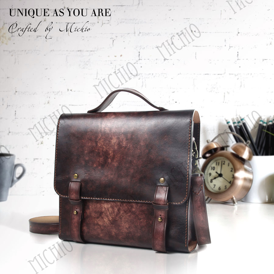 Patina 17 inch women’s leather laptop bag crossbody leather bags for women