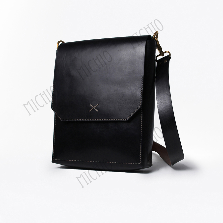 Patina crossbody leather bags for men