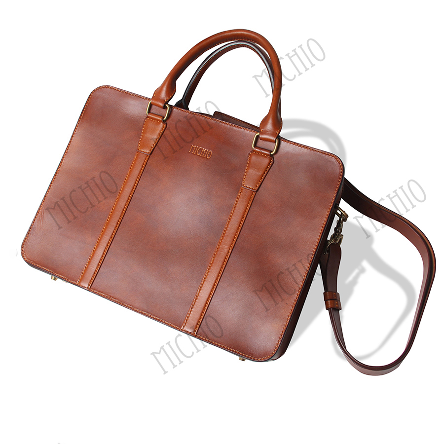 Patina laptop side bag leather