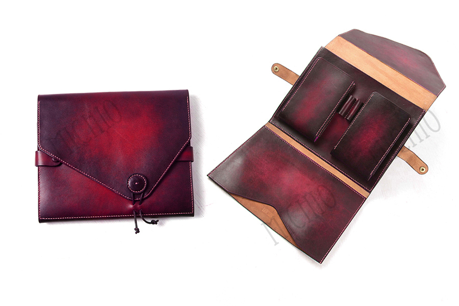 Patina large leather clutch