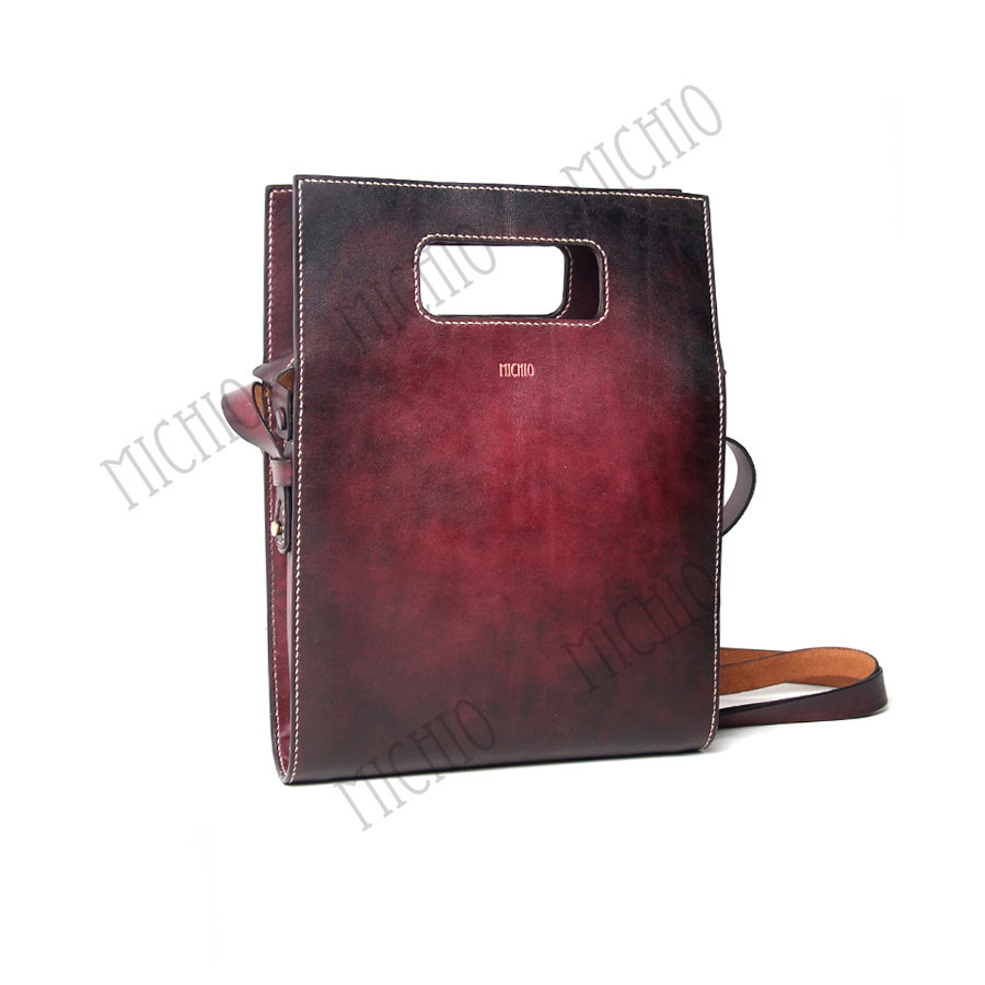 Patina leather belt bag womens leather laptop bag women