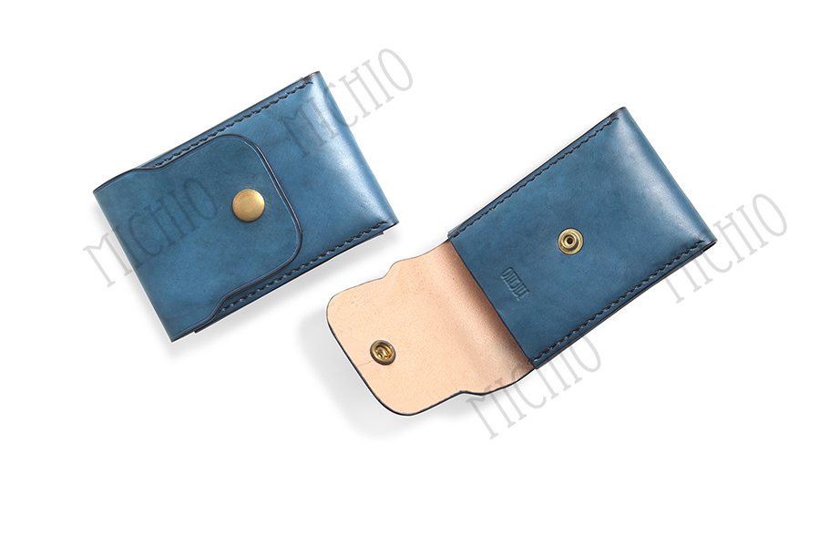 Patina leather card holder wallet womens