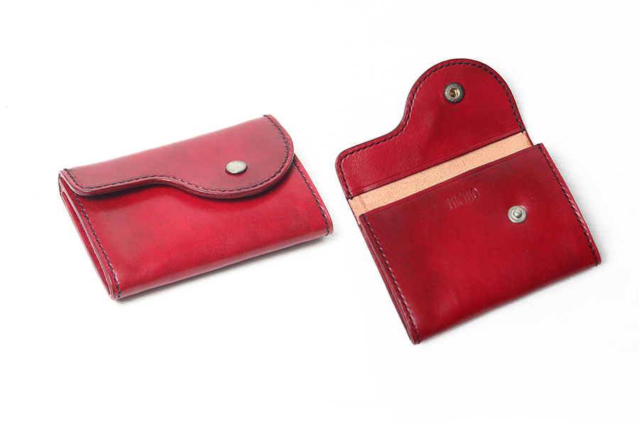 Patina leather card holder