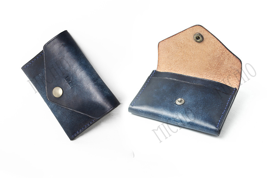 Patina leather card purse