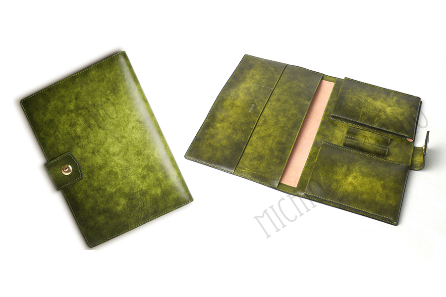 Patina leather clutch bag mens