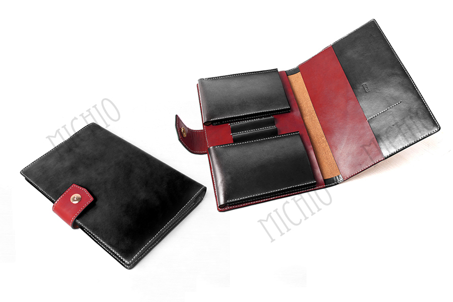 Patina leather clutch bag