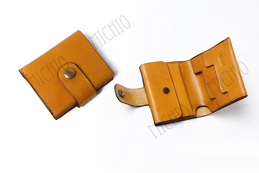 Patina leather credit card holder mens