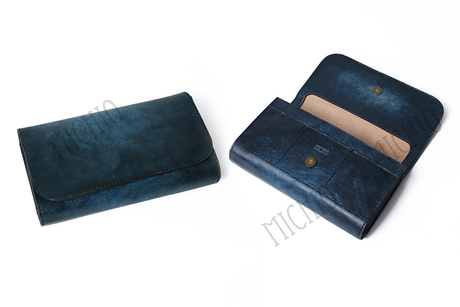 Patina leather front pocket wallet