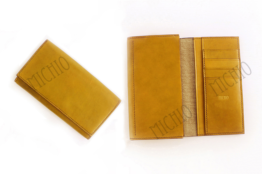 Patina leather money clip wallet