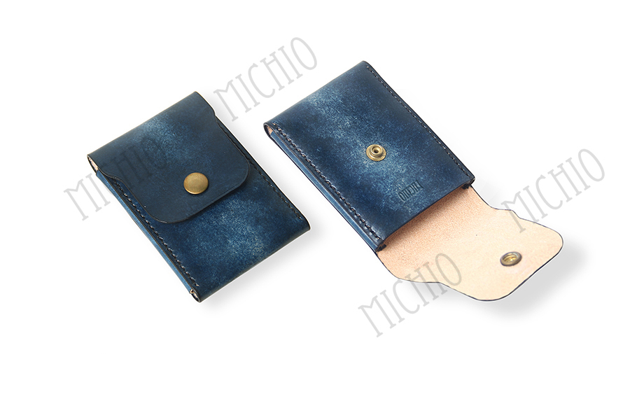 Patina leather name card holder