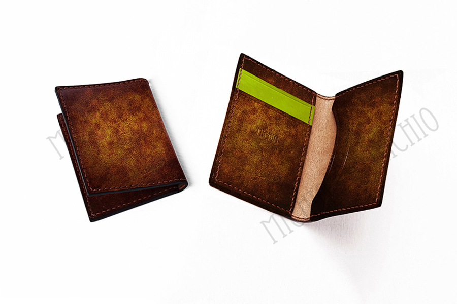 Patina leather playing cards case