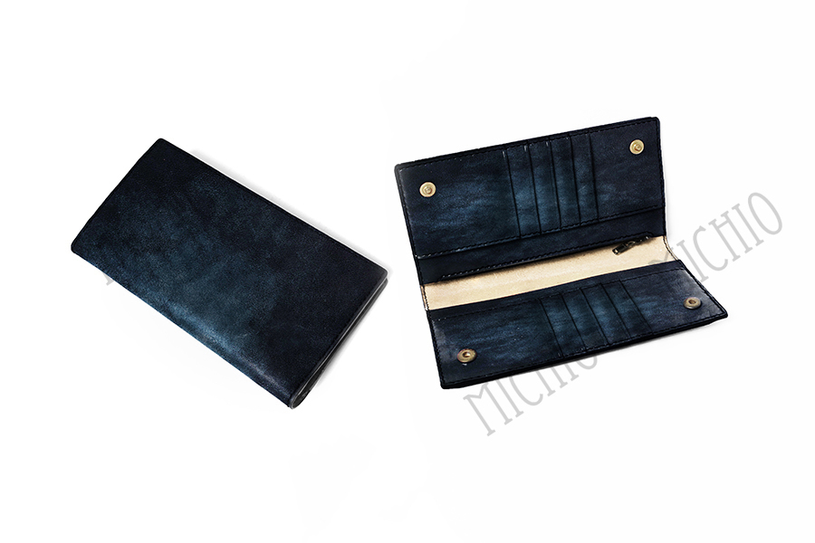 Patina leather pocket wallet