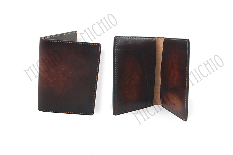 Patina leather travel document holder mens leather passport wallet