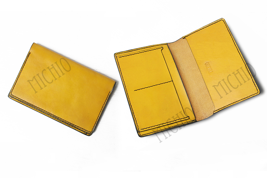 Patina leather travel document holder