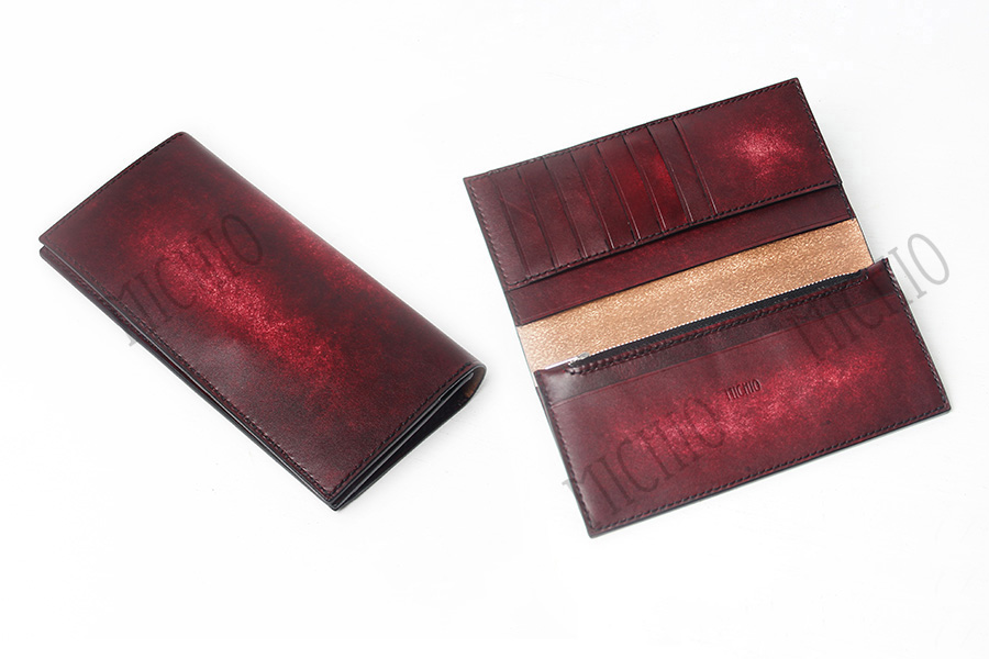 Patina leather wallet sale