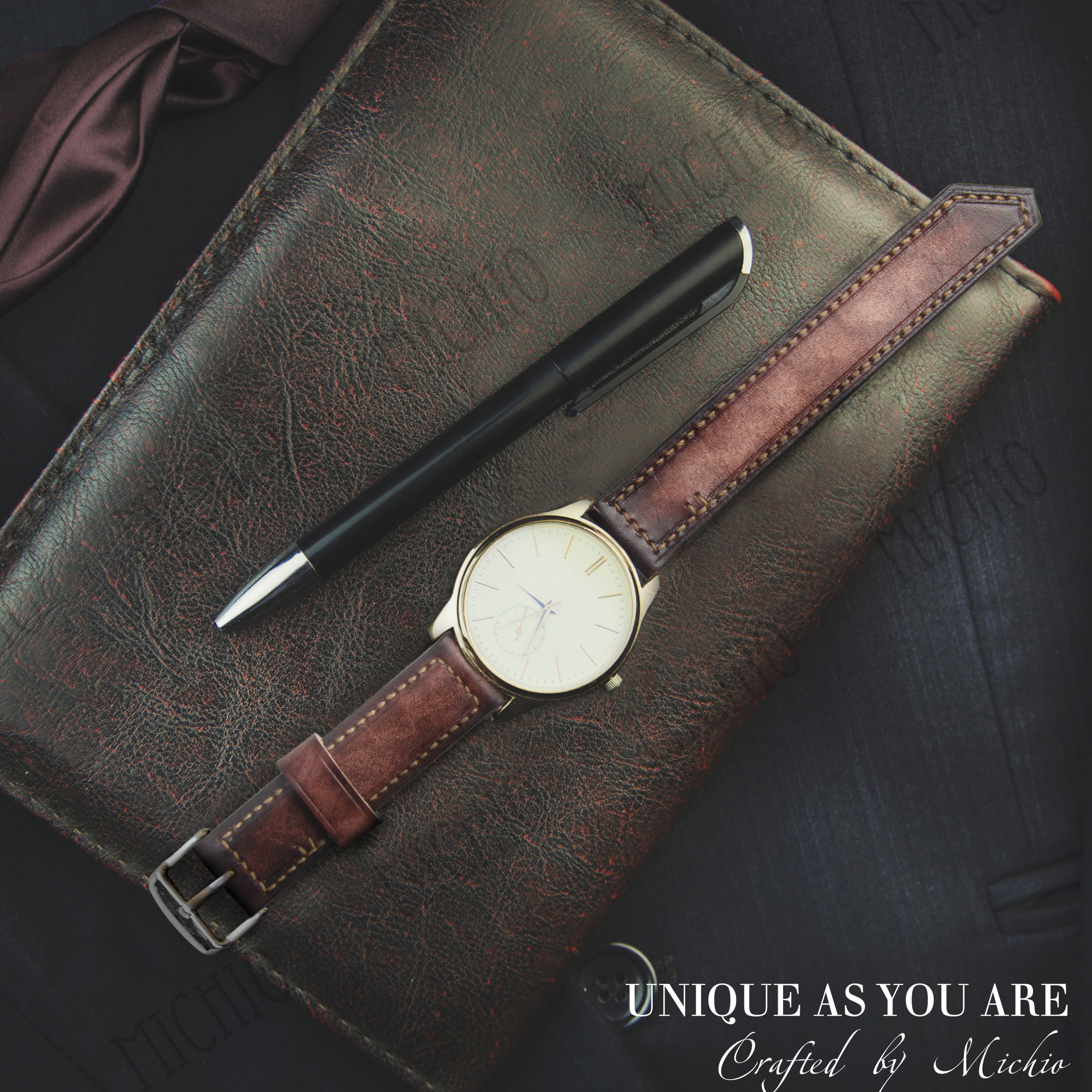 Patina leather watches for men