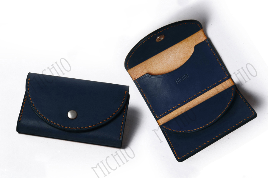 Patina mens leather card holder