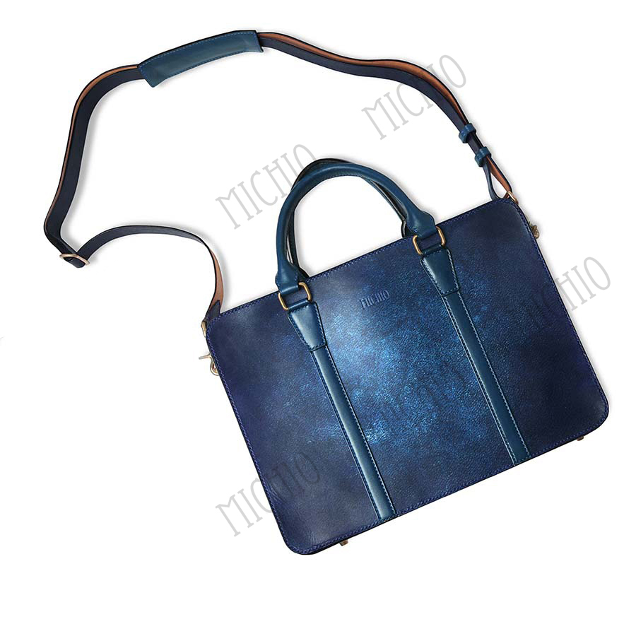 Patina mens leather laptop case