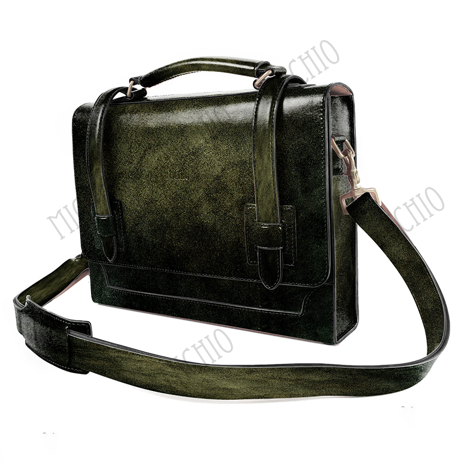 Patina mens leather tote