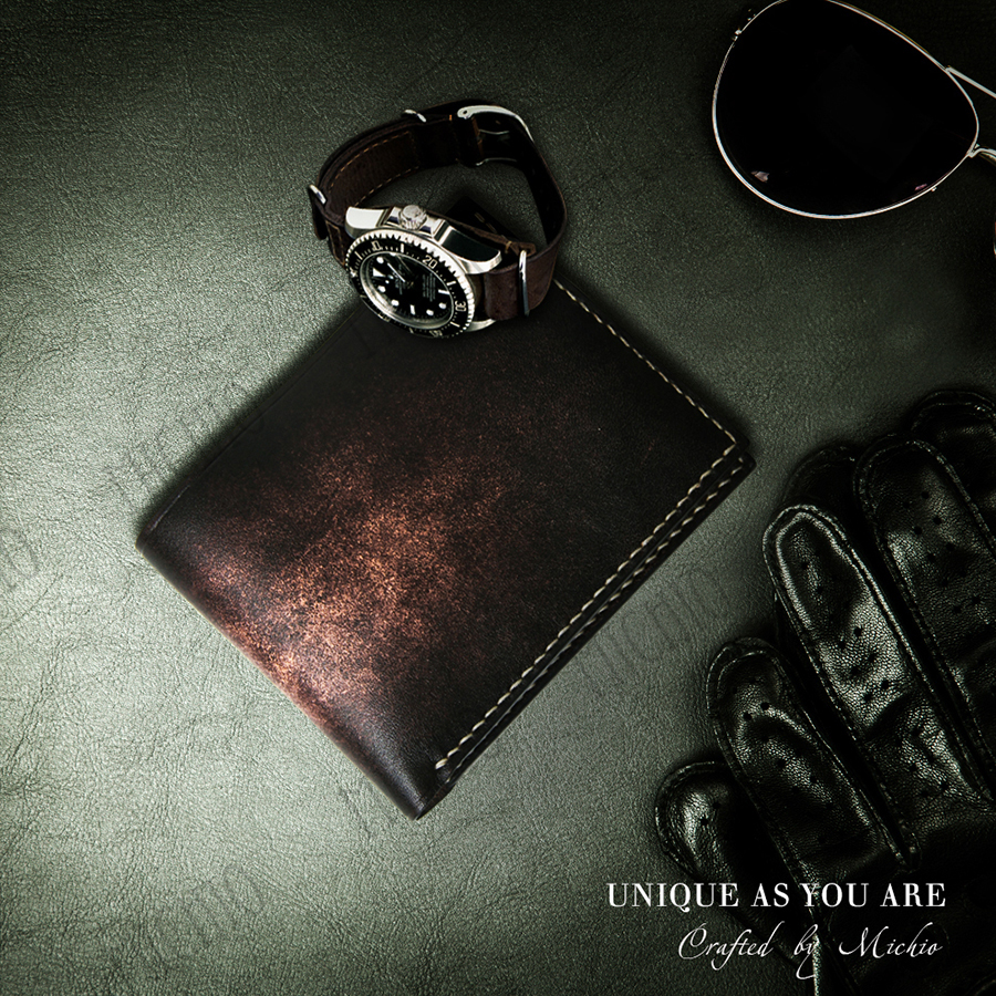 Patina mens soft leather wallet with coin pocket