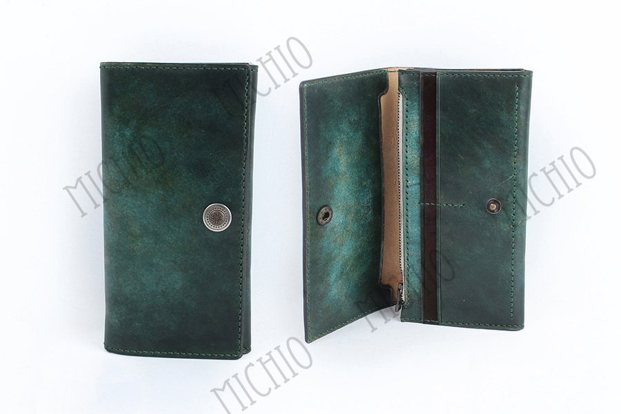 Patina personalised leather wallet