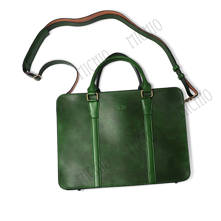 Patina slim leather laptop bag