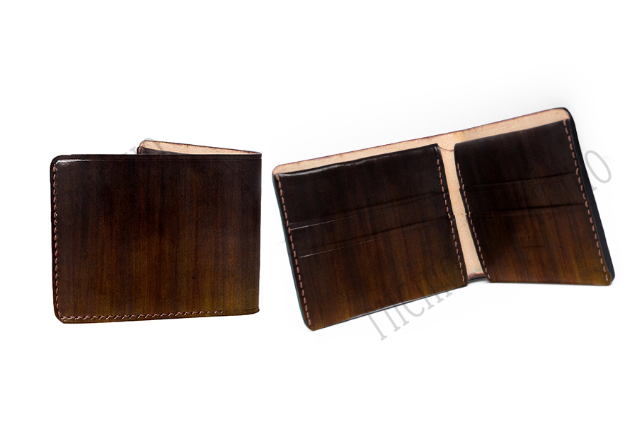 Patina thin leather wallet mens