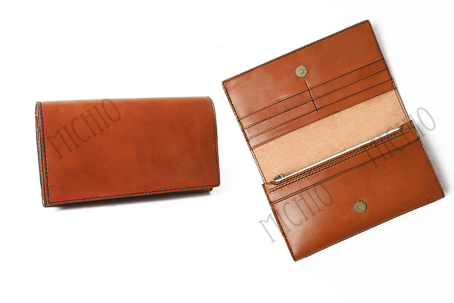 Patina tooled leather wallet