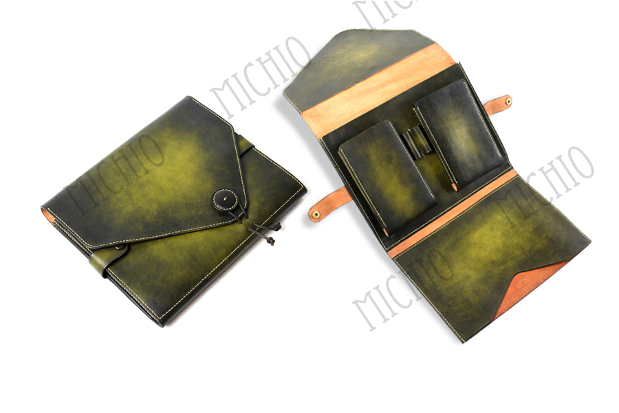 Patina vegan leather clutch