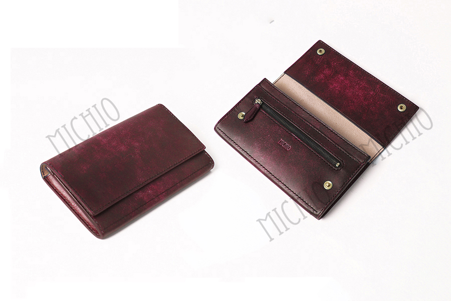 Patina vintage leather wallet womens